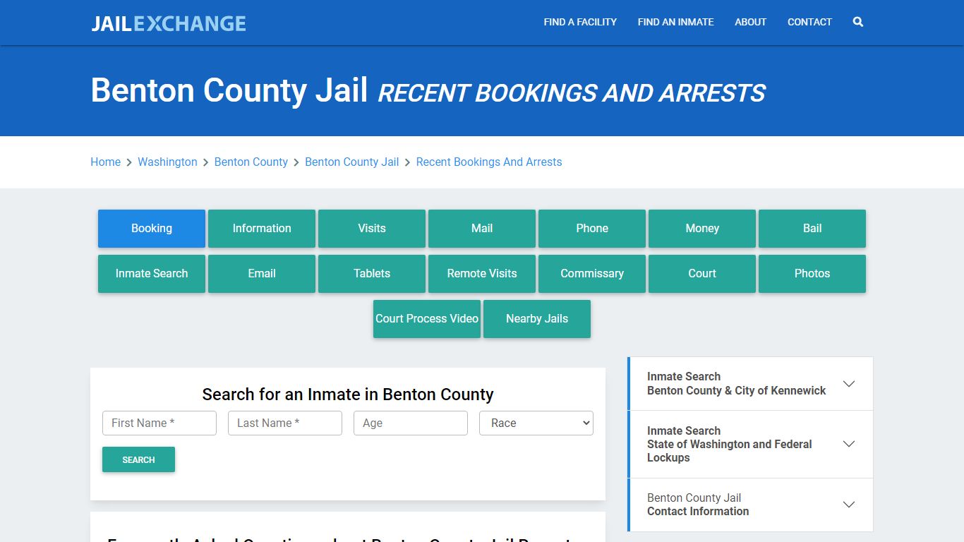 Benton County Jail Recent Bookings And Arrests - Jail Exchange